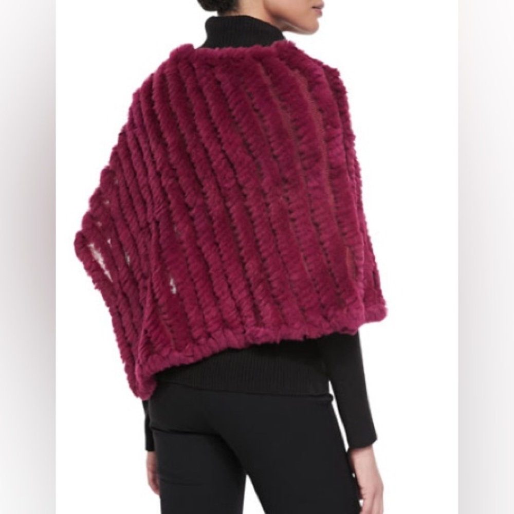 NWOT La Fiorentina Rabbit Fur Poncho